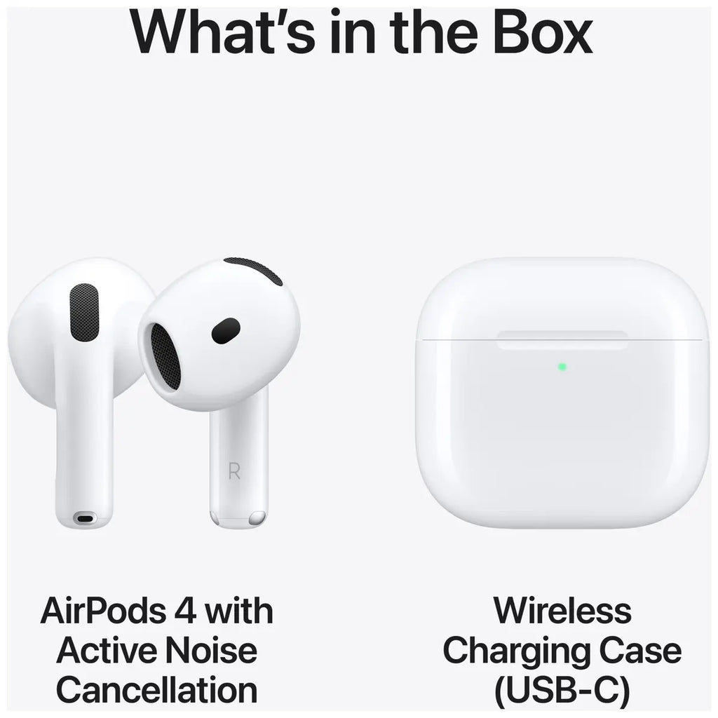 Apple AirPods 4 med aktiv brusreducering (2024) med trådlöst laddningsetui (USB-C)